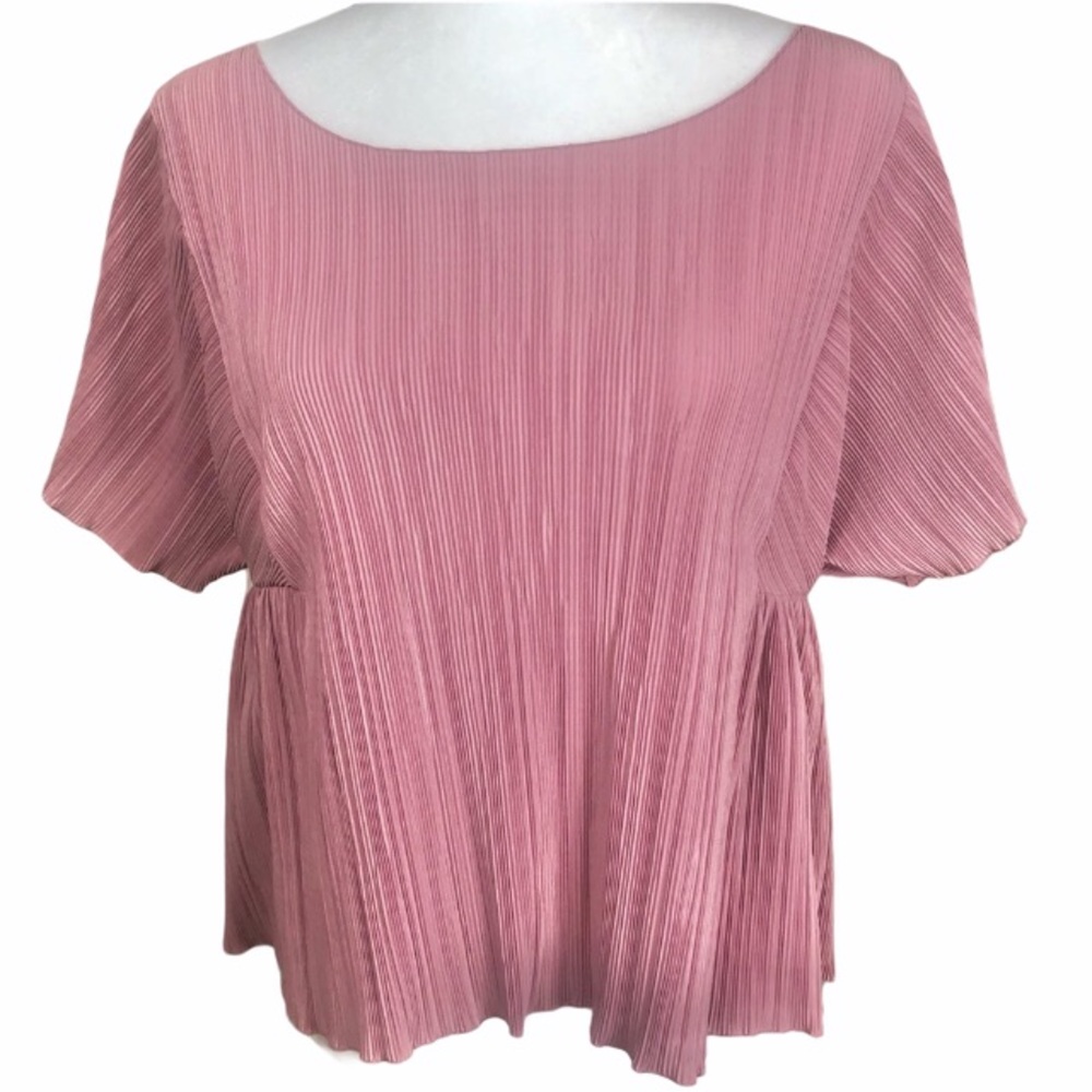 MADEWELL Cropped Short Sleeve Micropleat Swing Top